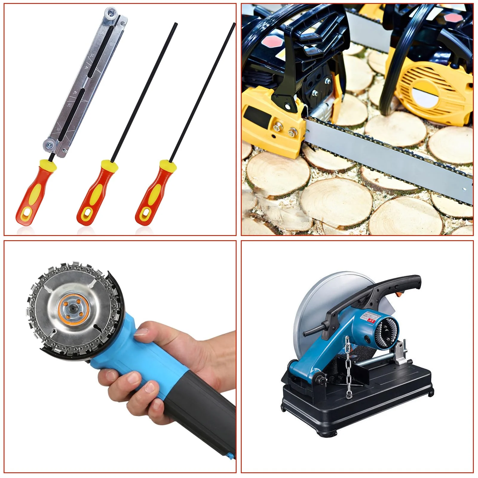 3 Pieces File for Chainsaw with Handle and File Holder Horse File Chainsaw File Set Chainsaw Round File 4.0 mm, 4.8 mm, 5.5 mm 3 Sizes for Chainsaws a - Image 7