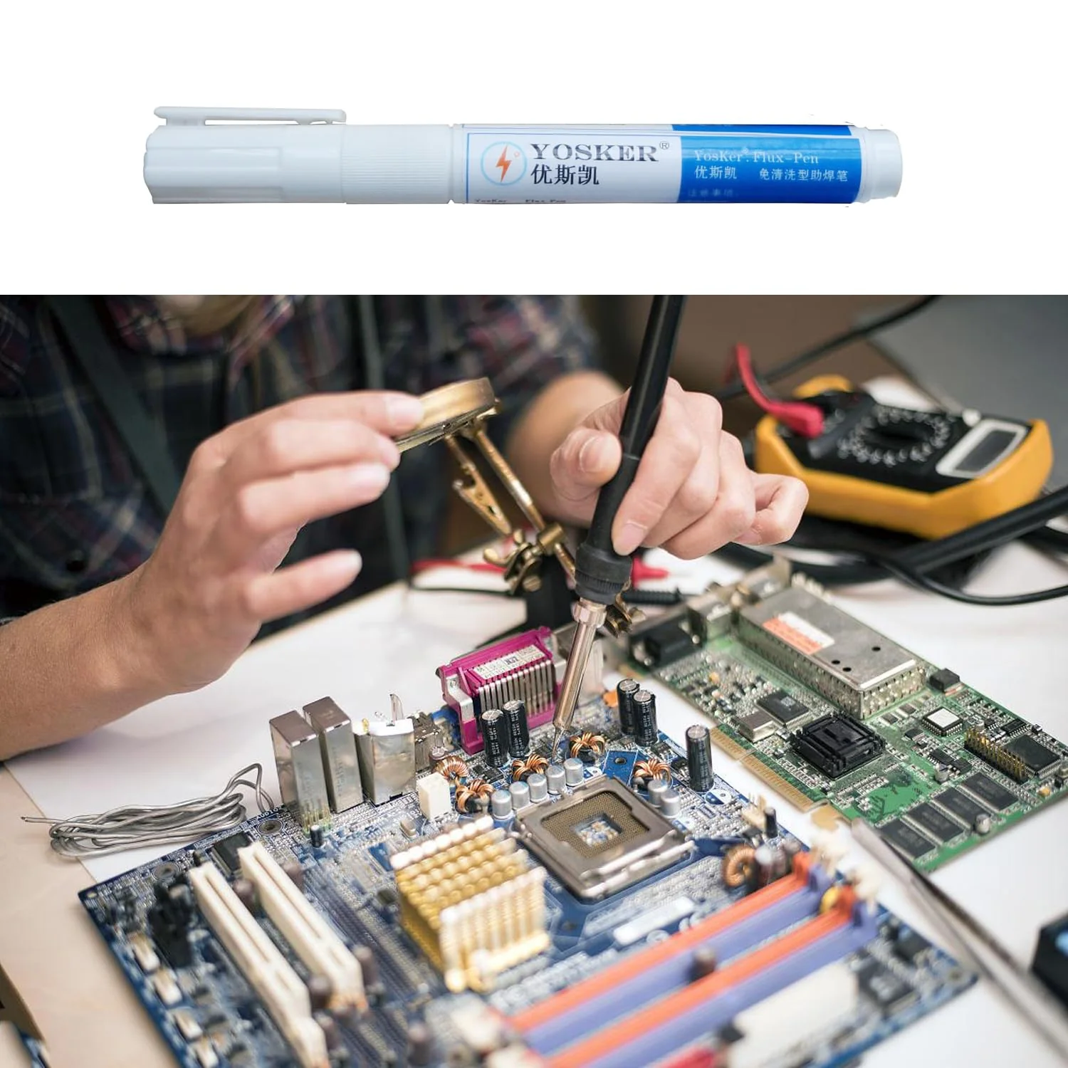 3 Pieces No Clean Solder Pen Rosin Solder Pen for Electronics Tabbing Wiring Soldering Welding Circuit Board Maintenance Liquid Solder Pen Solder Braid Liquid Solder Flow - Image 3
