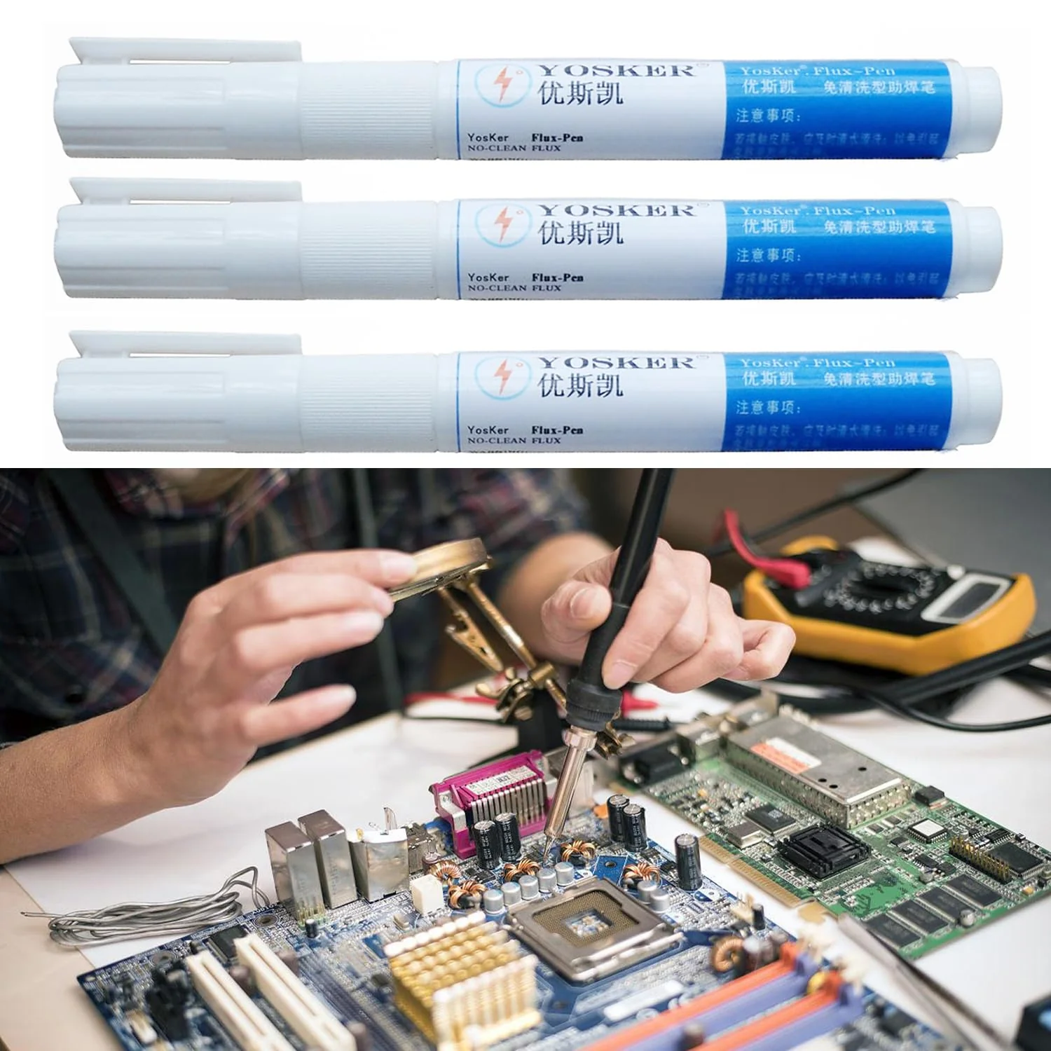 3 Pieces No Clean Solder Pen Rosin Solder Pen for Electronics Tabbing Wiring Soldering Welding Circuit Board Maintenance Liquid Solder Pen Solder Braid Liquid Solder Flow - Image 8