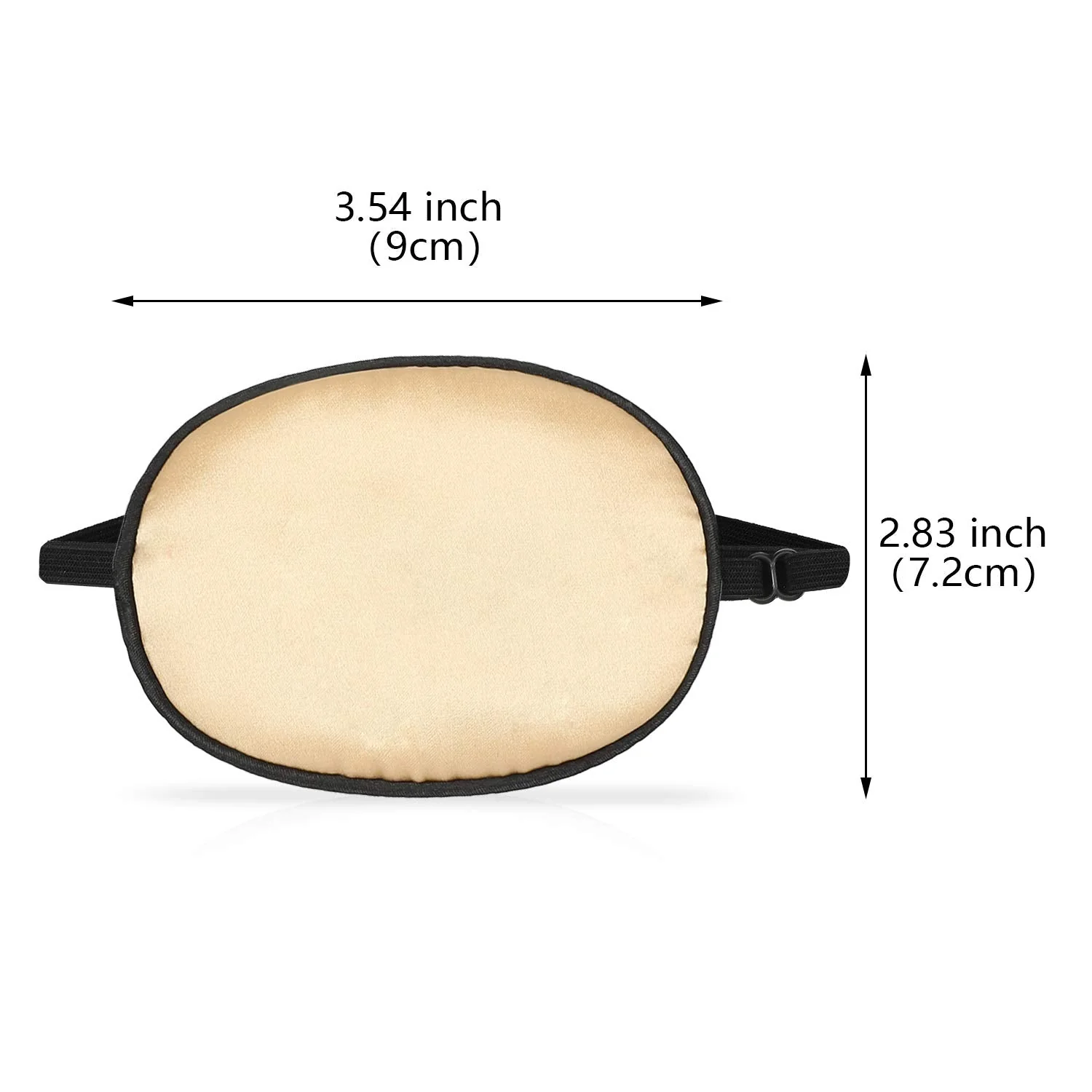 3 Pieces Silk Eye Patch Elastic Lazy Eye Patch Adult Adjustable Single Eye Patch with Elastic Strap (Black, Champagne, Peach) Black, Champagne, Peach - Image 2