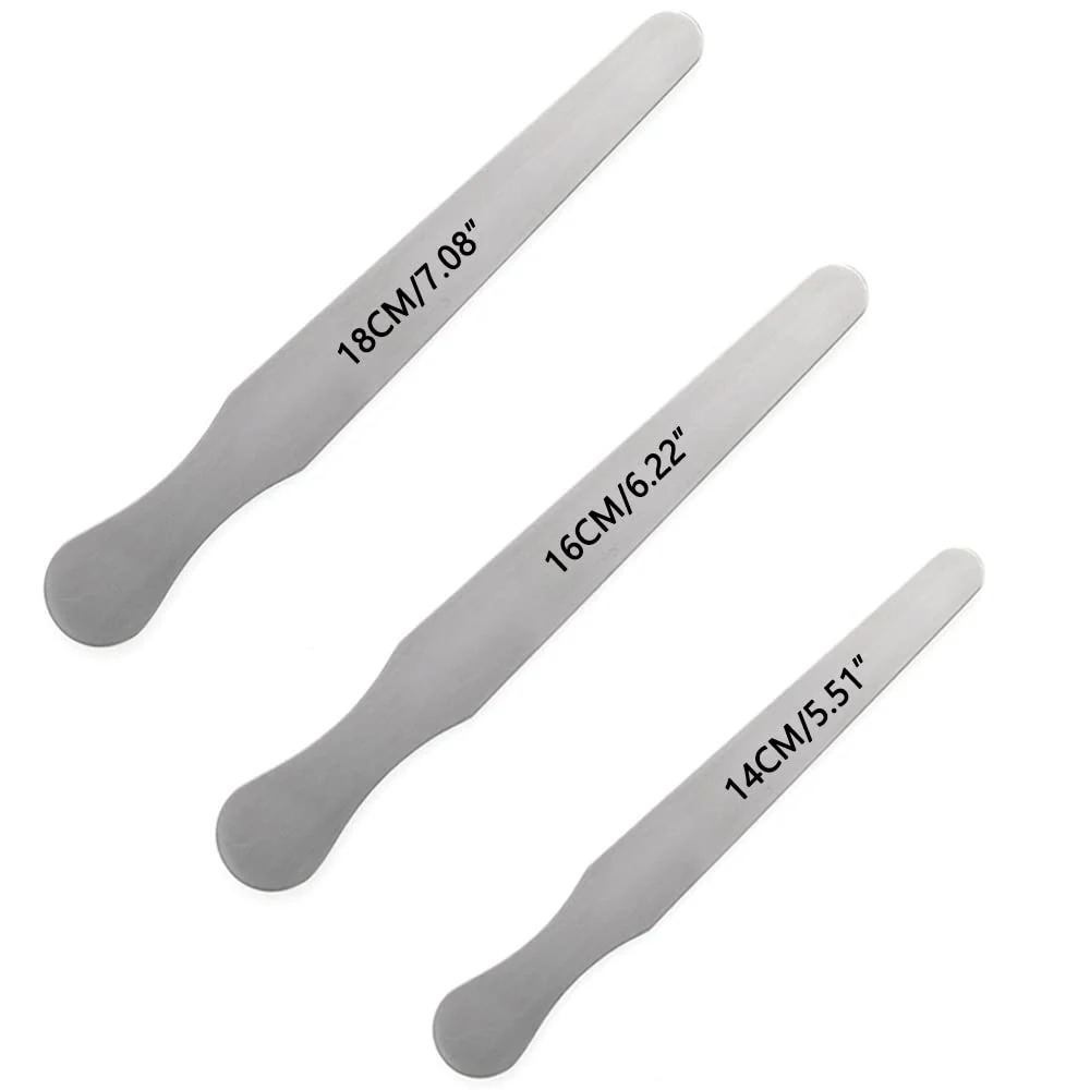 3 Pieces Stainless Steel Tongue Spatulas for Crafts, Beauty Salon, Dental Examination (14cm+16cm+18cm) - Image 3