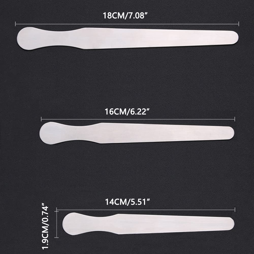 3 Pieces Stainless Steel Tongue Spatulas for Crafts, Beauty Salon, Dental Examination (14cm+16cm+18cm) - Image 4