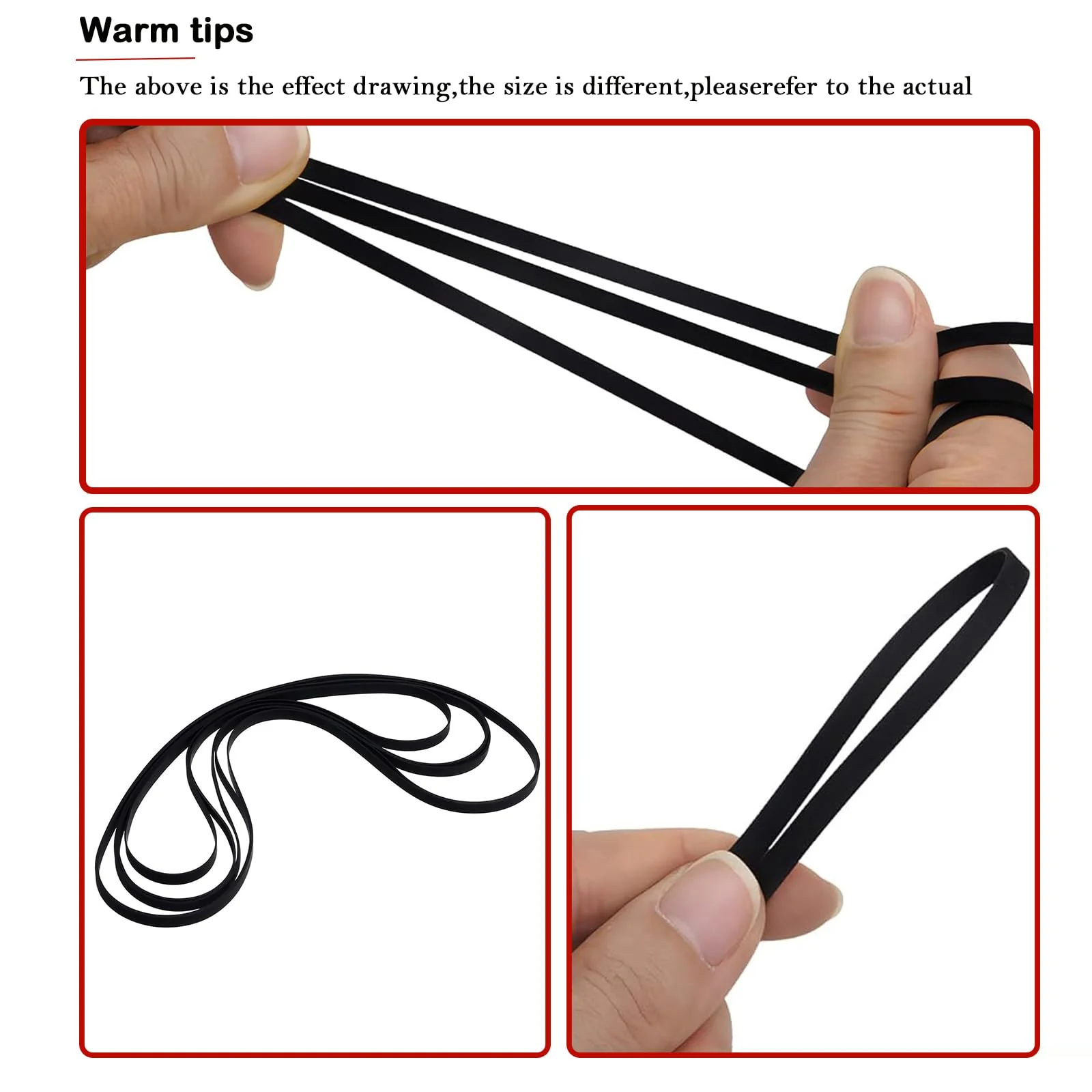 3 Pieces Turntable Belt Different Specifications Machine Recorder Rubber Belt for Repair Replacement Maintenance Most Kinds of Belt-Driven Turntables, 172MM - Image 5