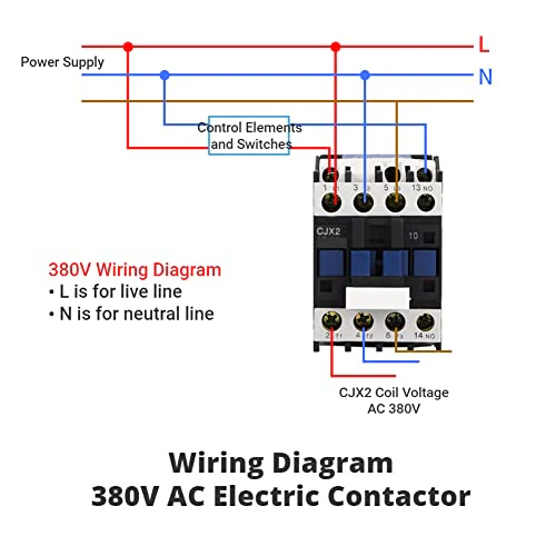 3-Pin Contactor CJX2-1810 24/36/48/110 / 380V AC Rail Coil (380V AC) - Image 3