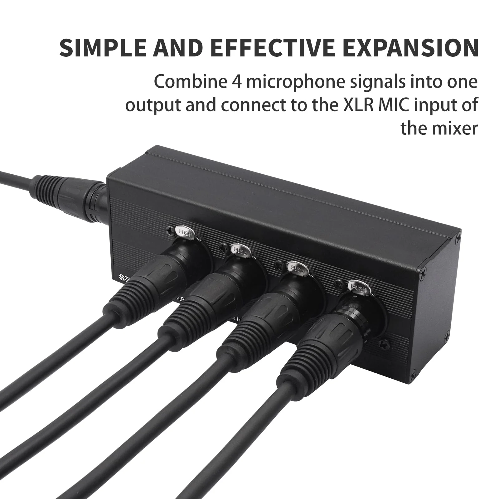 3 Pin XLR 1 Male to 4 Female Splitter,4 in to 1 Out Aduio Box,4WAY Four-Input and one-Output Parallel Connection Adapter,Four Microphone inputs Converted to one Output 1 Male to 4 Female Adapter - Image 3