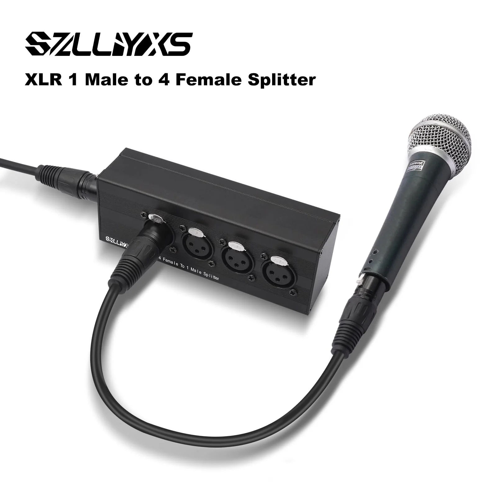 3 Pin XLR 1 Male to 4 Female Splitter,4 in to 1 Out Aduio Box,4WAY Four-Input and one-Output Parallel Connection Adapter,Four Microphone inputs Converted to one Output 1 Male to 4 Female Adapter - Image 6