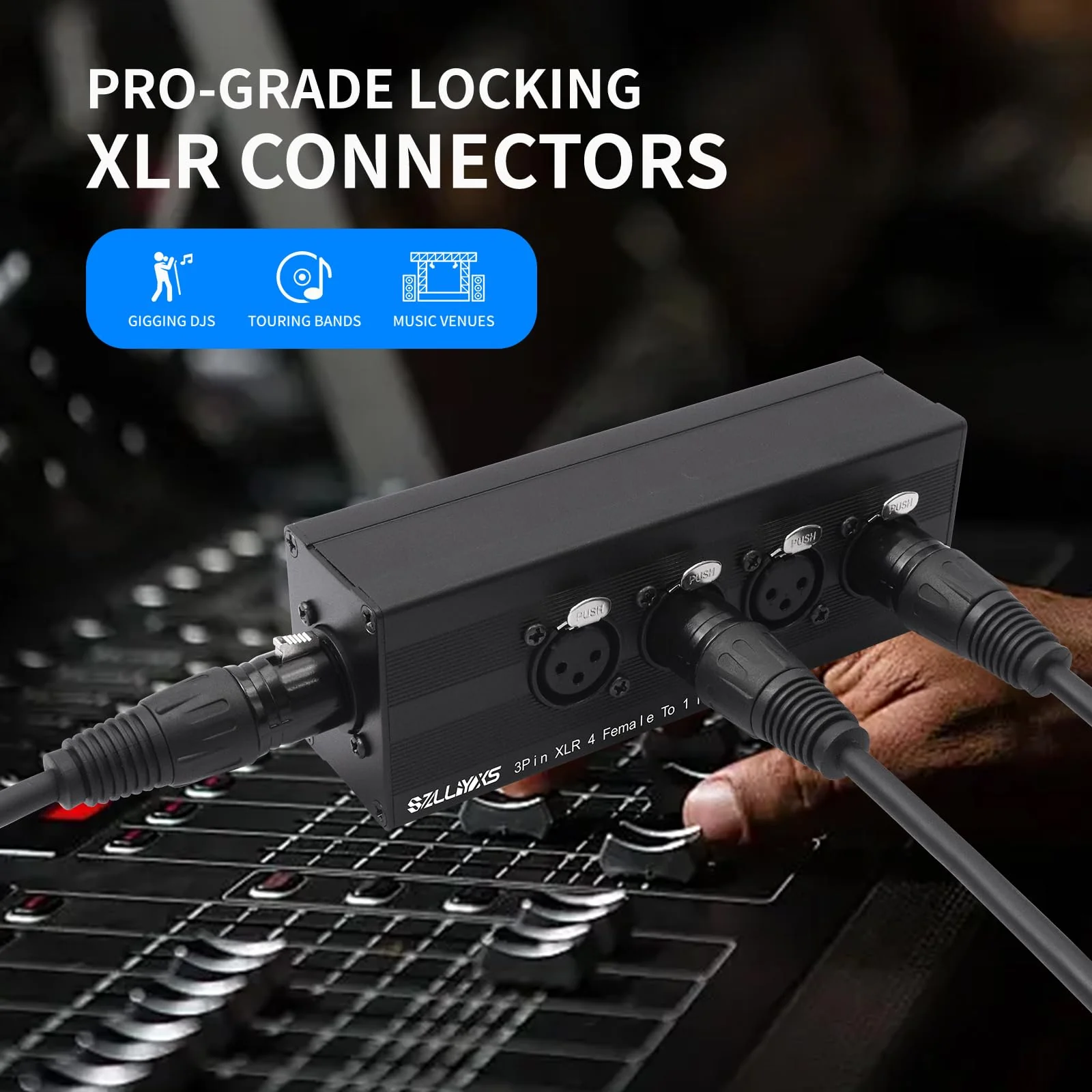 3 Pin XLR 1 Male to 4 Female Splitter,4 in to 1 Out Aduio Box,4WAY Four-Input and one-Output Parallel Connection Adapter,Four Microphone inputs Converted to one Output 1 Male to 4 Female Adapter - Image 7