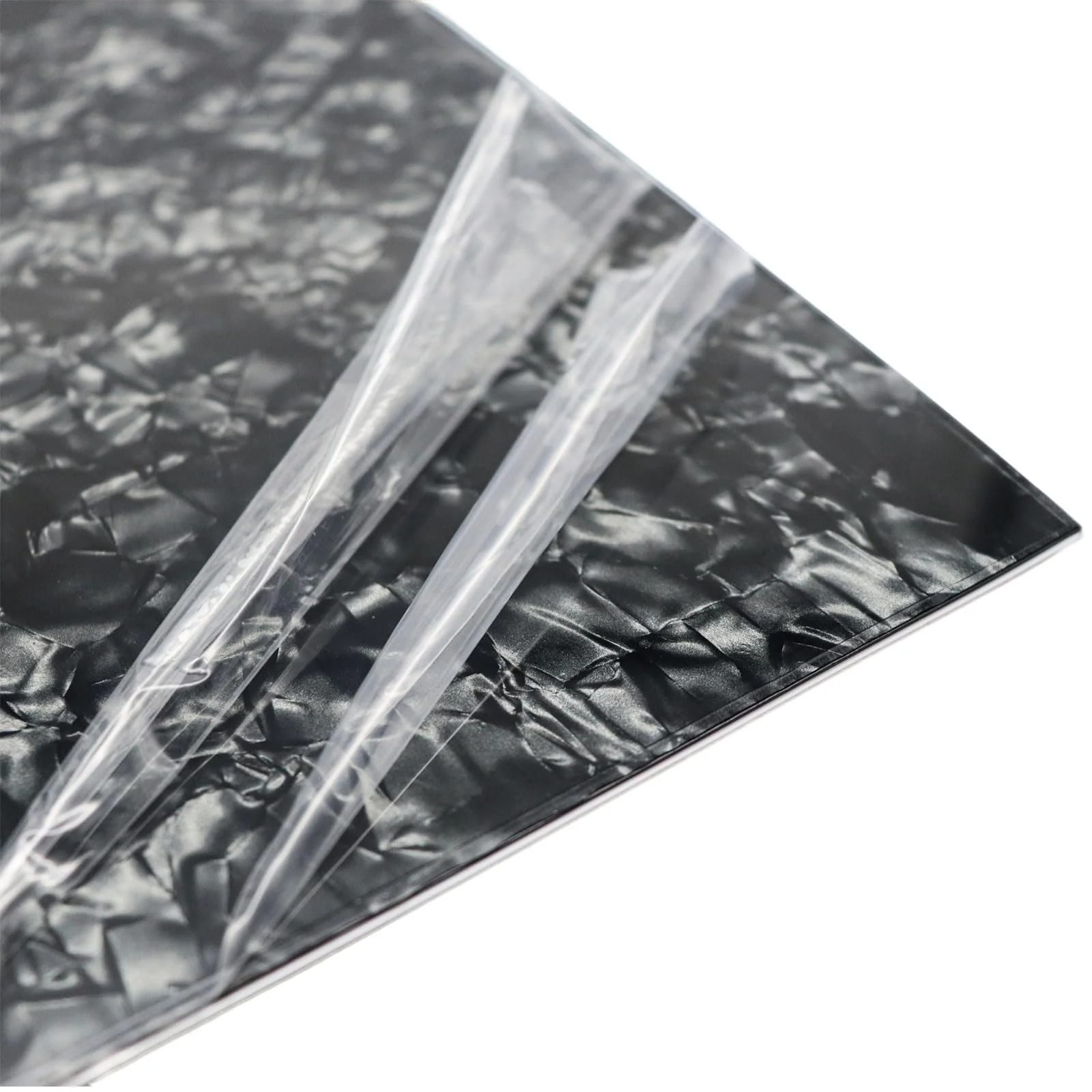 3-Ply Guitar Pickguard 24x31DIY Material Blank Pick Guard Scratch Plate Sheet for Strat Tele Electric Guitar Jazz Precision Bass (Black Pearl) Black Pearl - Image 3
