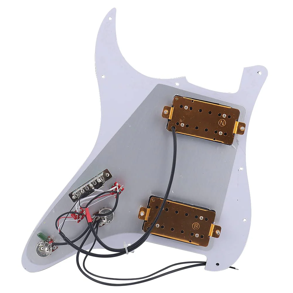 3-ply HH Loaded Prewired Guitar Pickup Pickguard for Strat ST Electric Guitar Black White Zebra Color - Image 3