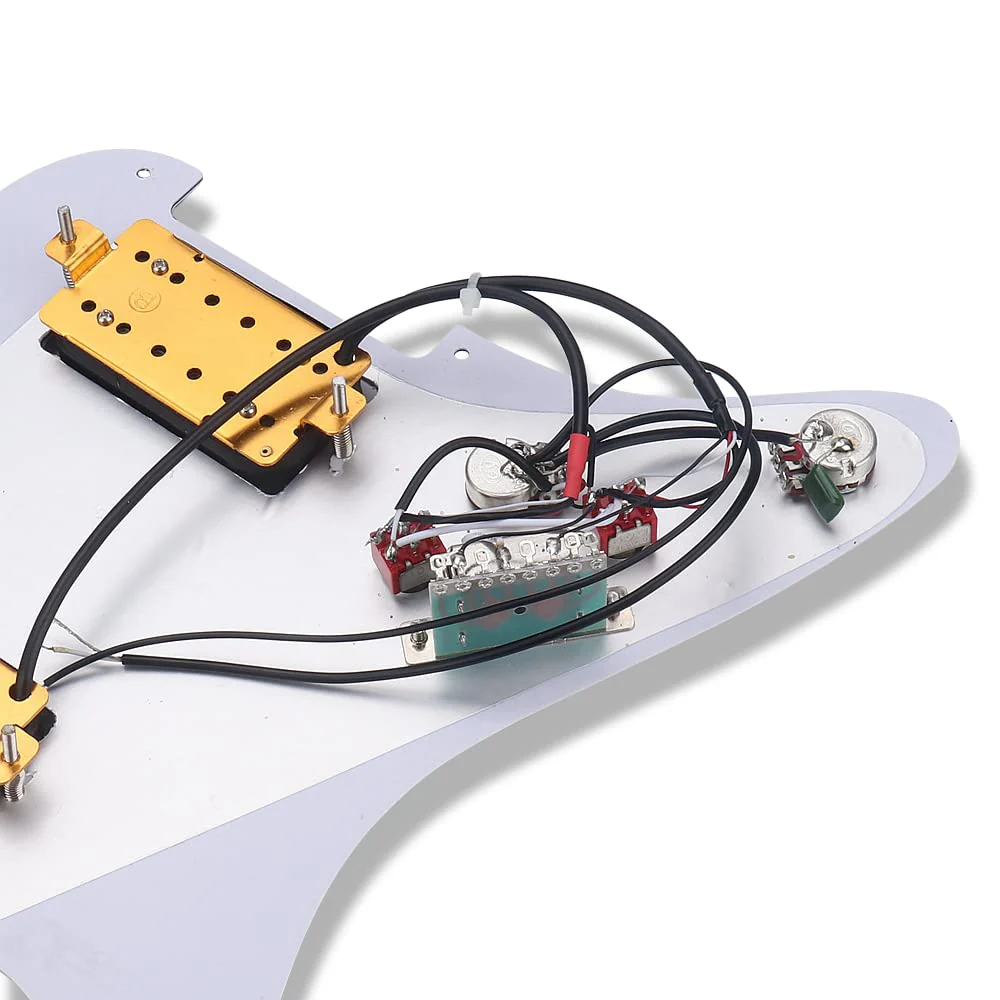 3-ply HH Loaded Prewired Guitar Pickup Pickguard for Strat ST Electric Guitar Black White Zebra Color - Image 5