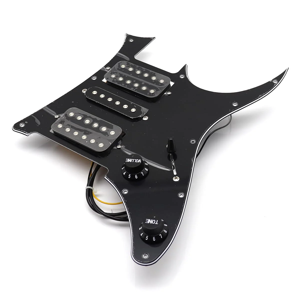 3-Ply Prewired Loaded HSH Guitar Pickups Pickguard for Ibanez Electric Guitar Replacement (Black) Black - Image 2
