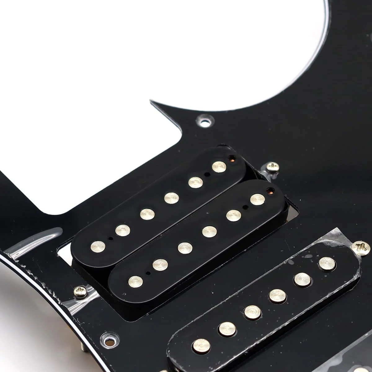 3-Ply Prewired Loaded HSH Guitar Pickups Pickguard for Ibanez Electric Guitar Replacement (Black) Black - Image 4