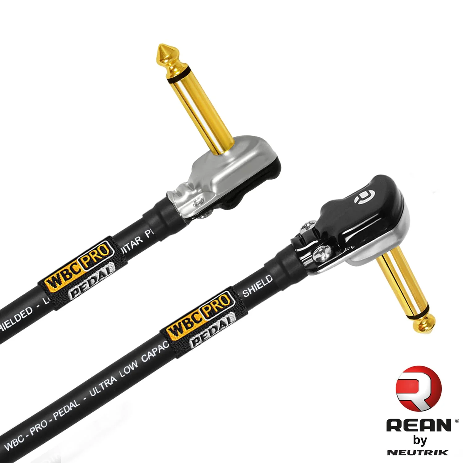 3 Units - 6 Inch - WBC-PRO-Pedal – 22 AWG - Low-Cap (18pF/ft) – Pro-Grade – Graphite-Based - Dual-Shielded Pedal, Effects, Patch, Instrument Cable with Neutrik-Rean Gold Plated Pancake TS Connectors - Image 6