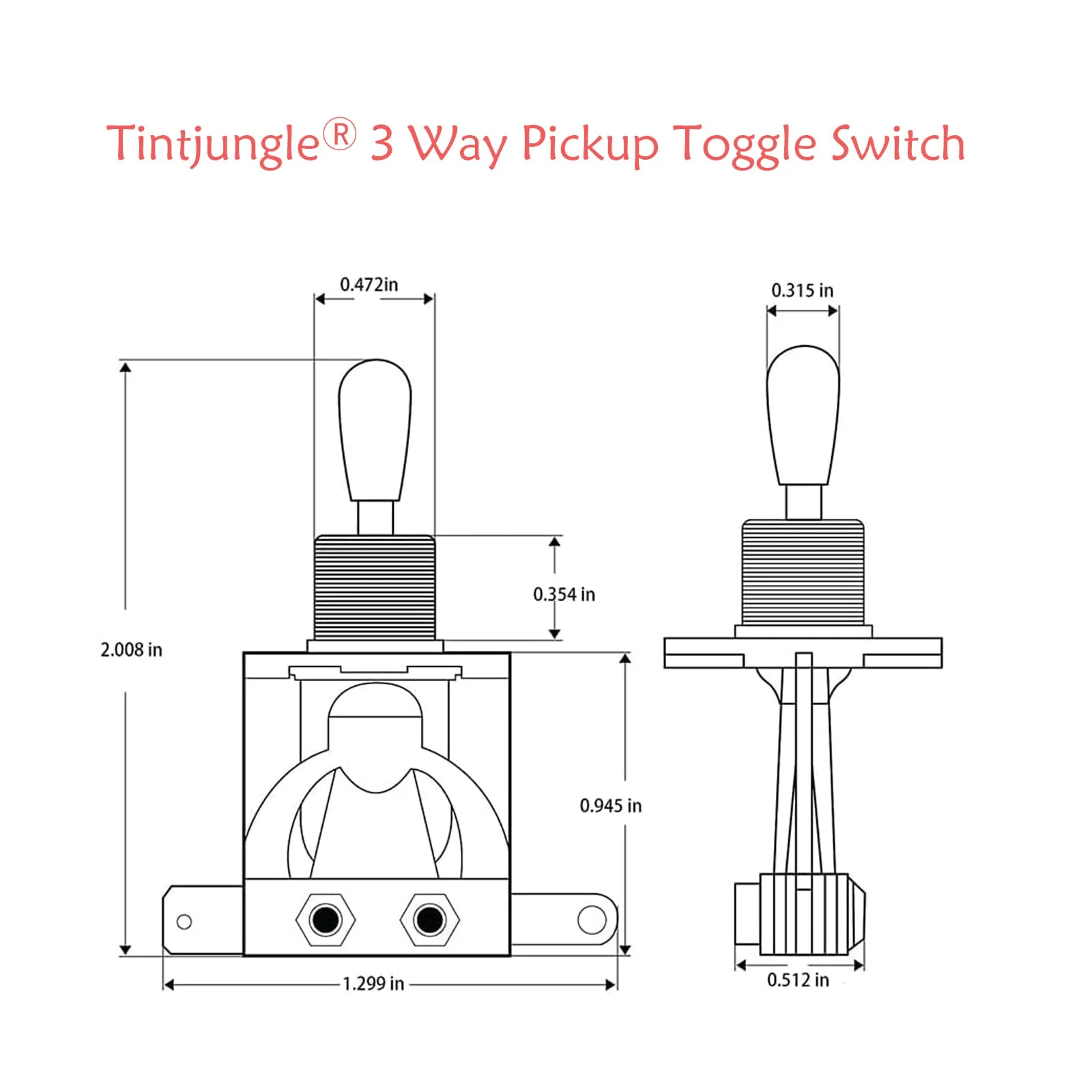 3 Way Short Straight Guitar Toggle Switch Pickup Selector with Tip Knob Caps Compatible with Gibson Toggle Les Paul Electric Guitars(Chrome Tip) Chrome Tip - Image 2