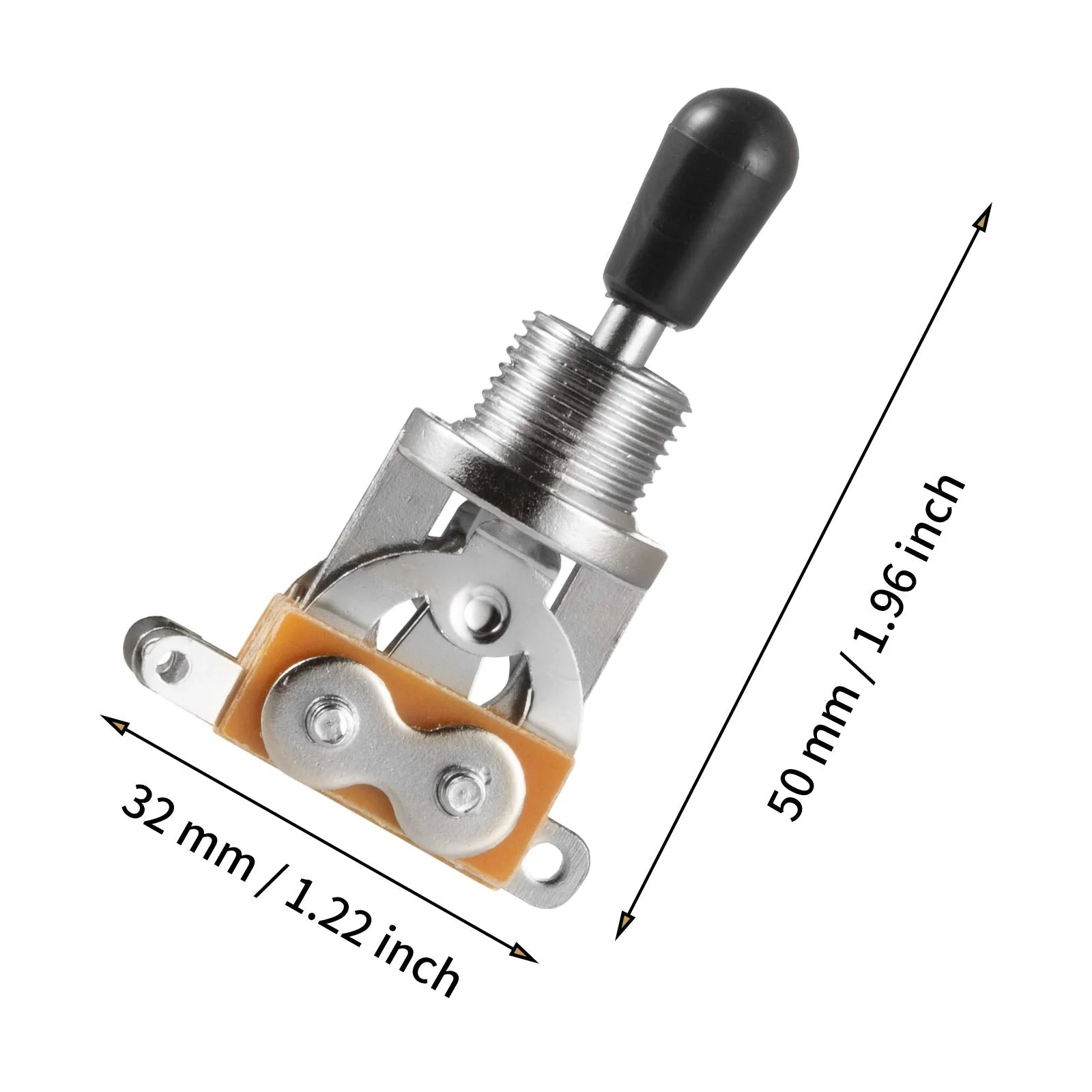 3 Way Short Straight Guitar Toggle Switch Pickup Selector with Tip Knob Caps Compatible with Gibson Toggle Les Paul Electric Guitars(Chrome Tip) Chrome Tip - Image 5