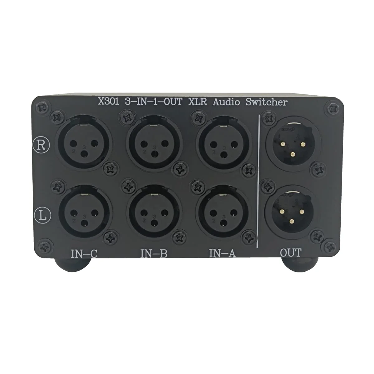 3-Way XLR Stereo Audio Switch box, Balanced Audio Converter, Passive Signal Source Audio Input Selector Switcher splitter box 3 in 1 OUT (X301) 3-IN-1-OUT - Image 5