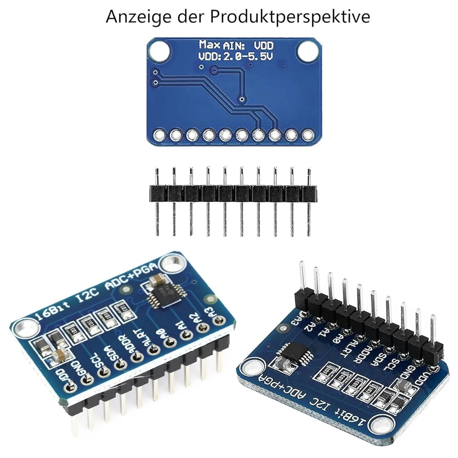 3 x ADS GERUI-1115 (16 Bit) analogue-digital converter ADC development board module, low power consumption (20uA), can be used on current detection and portable low-speed instruments - Image 3