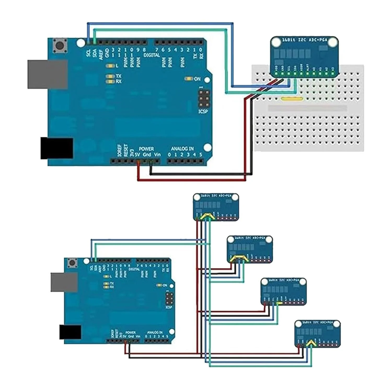 3 x ADS GERUI-1115 (16 Bit) analogue-digital converter ADC development board module, low power consumption (20uA), can be used on current detection and portable low-speed instruments - Image 5