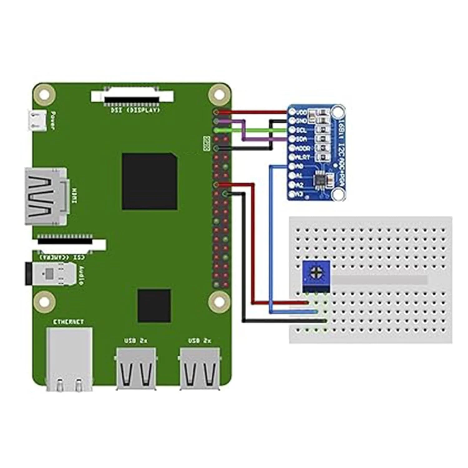3 x ADS GERUI-1115 (16 Bit) analogue-digital converter ADC development board module, low power consumption (20uA), can be used on current detection and portable low-speed instruments - Image 6