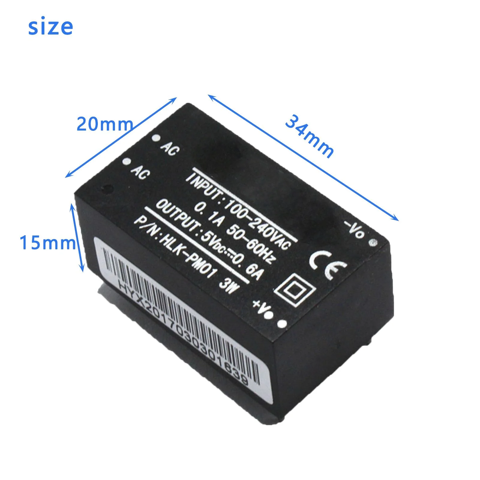 3 x HLK-PM01 AC DC 220V to 5V Household Power Supply Module Power Supply Module, Mini Power Supply Module - Image 2