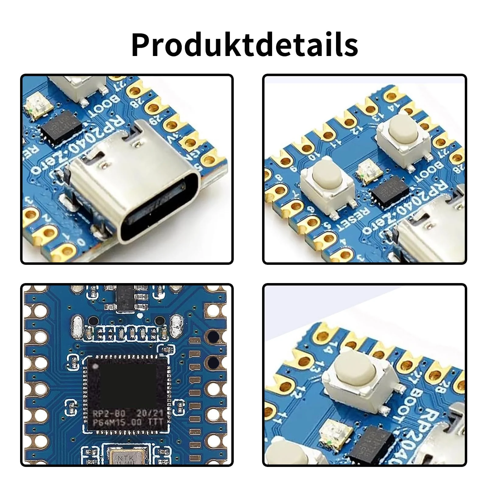 3 x RP2040-Zero, compact microcontroller development board, based on the Raspberry Pi 2040 dual-core ARM Cortex M0+ processor, support C/C++/Python development (with unsoldered pins) - Image 3