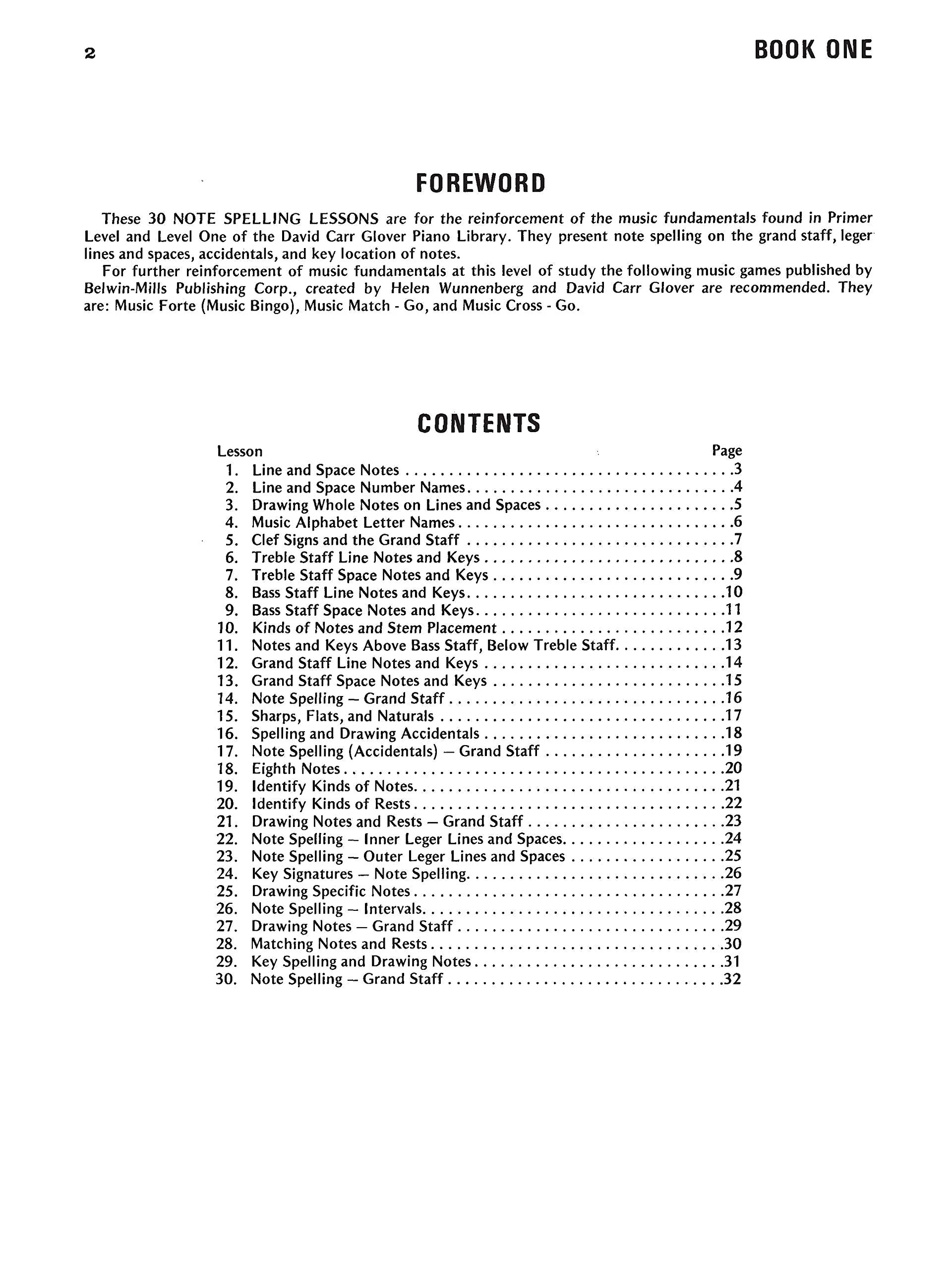 30 Notespelling Lessons: Level 1 (David Carr Glover Piano Library) - Image 2