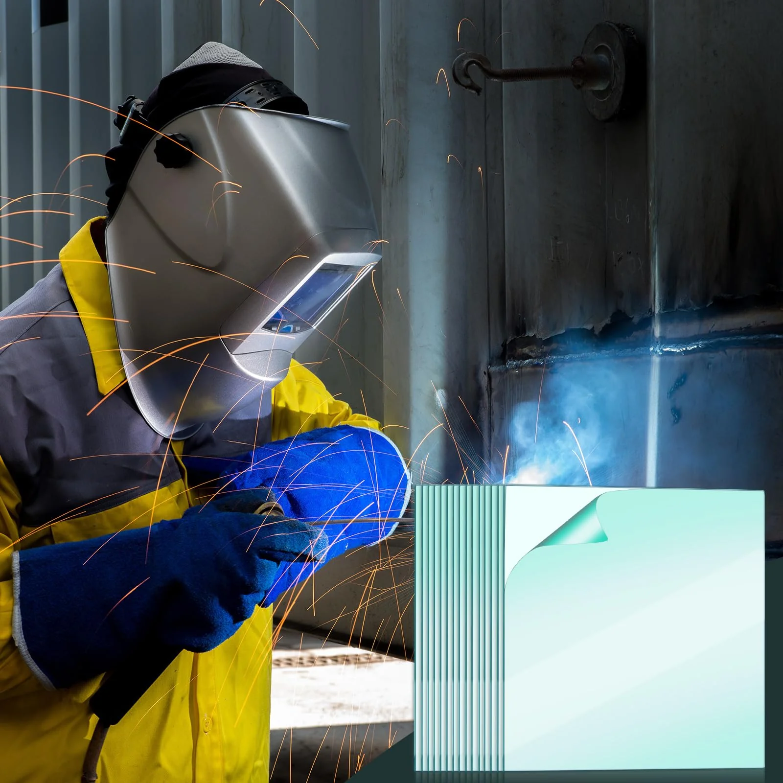 30 Pcs 4.5" x 3.94" Clear Welding Lens 0.04" Thick Welding Cap Hood Clear Lenses Replacement Transparent Universal Helmet Accessories Top Protection for Protecting Eyes 4.5 x 3.94" 30 - Image 5