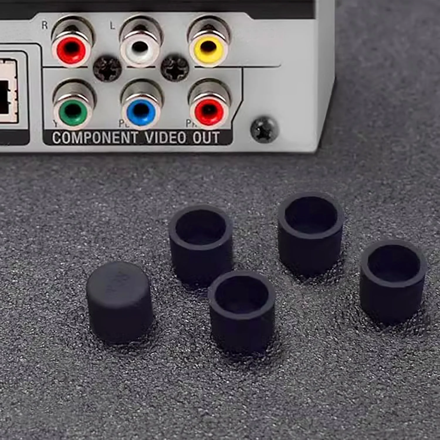 30 pcs Silicone RCA Port Anti-Dust Stopper Cap Dustproof Cover Plug Protector, for Desktops Amplifiers DVD TV etc,Black - Image 7