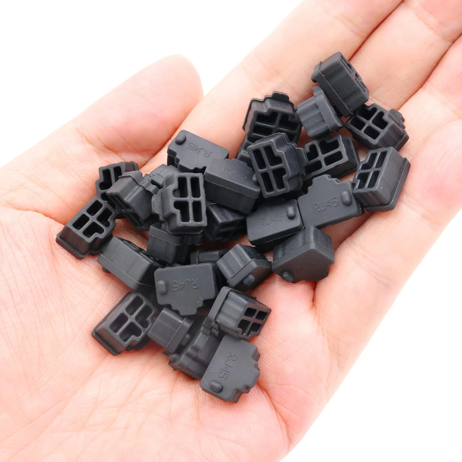 30 Pcs Silicone RJ45 Ethernet Hub Port RJ45 Anti-Dust Cover Cap Protector Plugs Stoppers for RJ45 Female Port Devices,TV,Computer,Other Devices,Black - Image 5