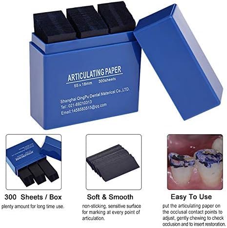 300 Sheets Dental Articulation Paper, Plastic Dispenser, Red and Blue, 100 Micron Double Sided - Image 6