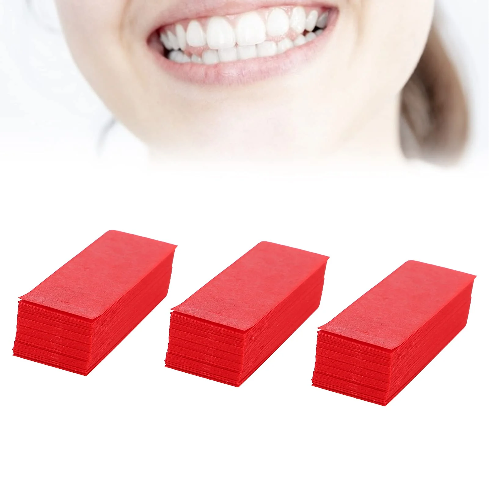 300 Sheets Dental Articulation Paper with Plastic Dispenser, Double-Sided Oral Care Instruments for Occlusal and Interproximal Adjustments (Red) Red - Image 3