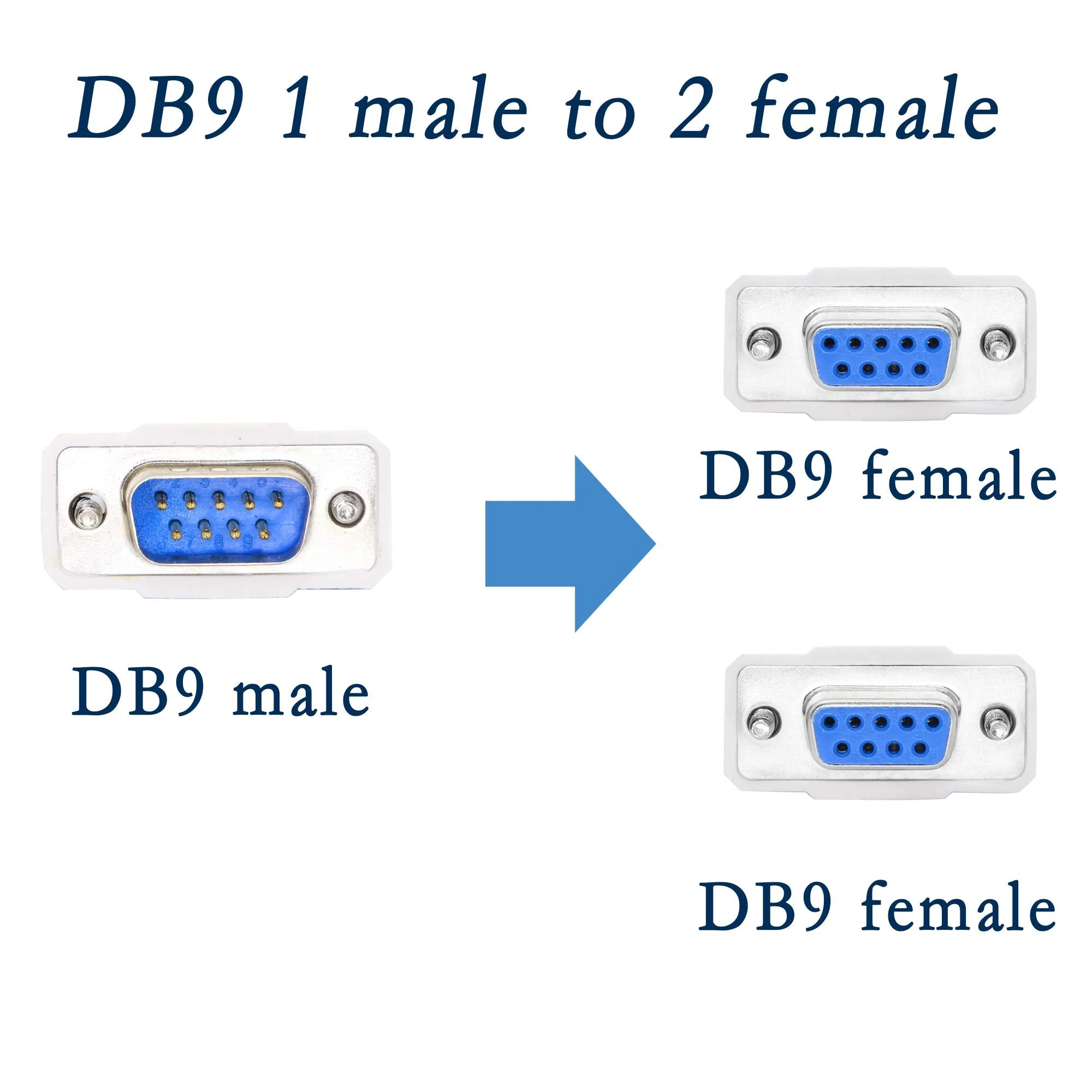 30cm DB9 Y Splitter Cable DB9 9 Pin 1 Male to 2 Female Rs232 Serial Splitter Adapter Straight-Through Cable YOUCHENG for Connect Various Serial Interface Devices - Image 2