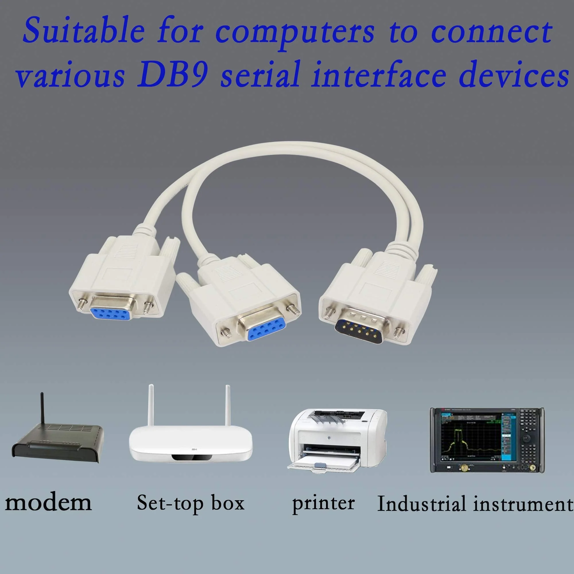 30cm DB9 Y Splitter Cable DB9 9 Pin 1 Male to 2 Female Rs232 Serial Splitter Adapter Straight-Through Cable YOUCHENG for Connect Various Serial Interface Devices - Image 7