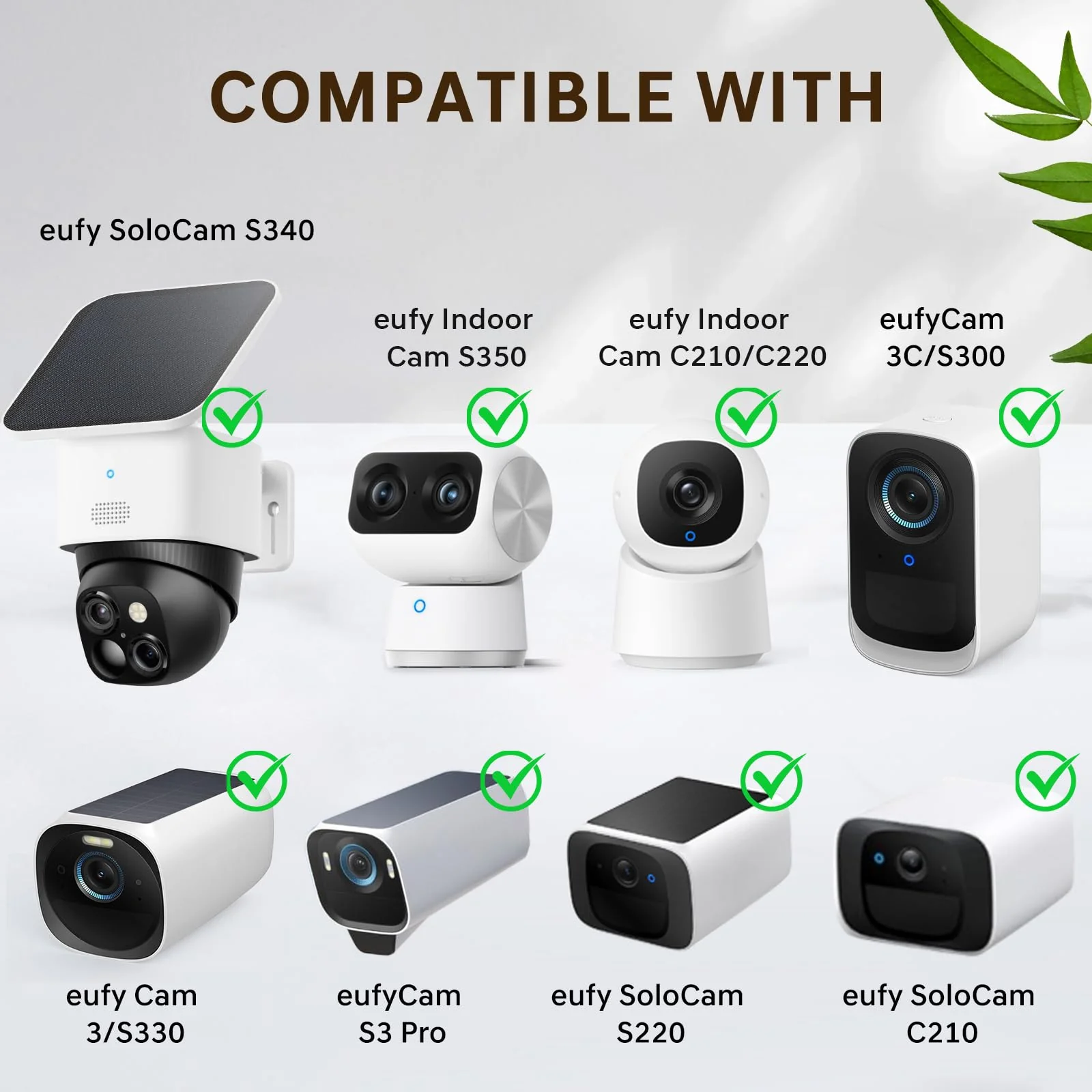 30FT Power Adapter Designed for eufy Security SoloCam S220/S340/C210, eufyCam 3/S330 and eufy Security Indoor Cam S350/C210/C220, Charger and Extension Cable Provide Continuous Charging - White - Image 2
