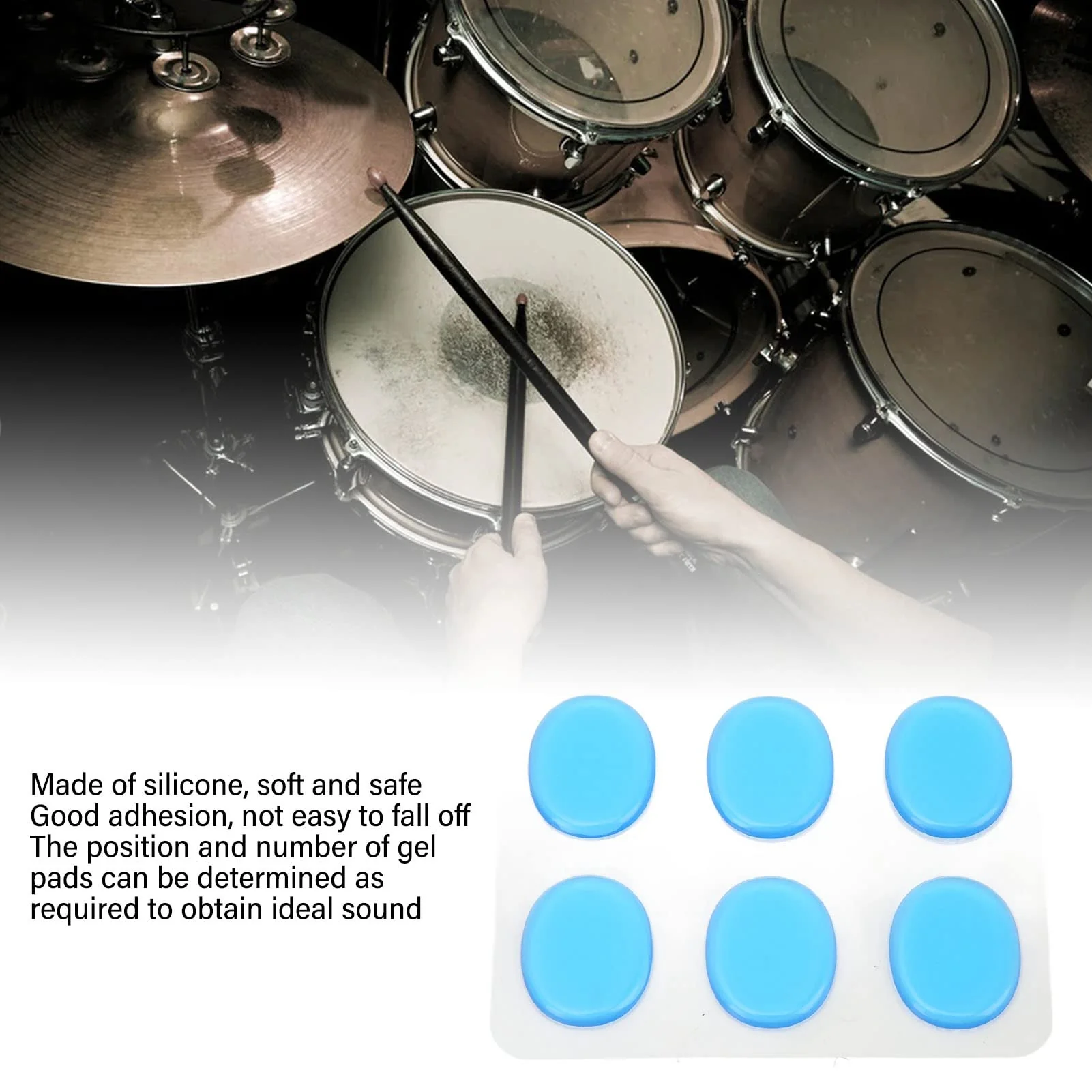 30Pcs Drum Dampeners Gel Pads Silicone Drum Silencers Sound Dampening Muffler Pads, Drum Dampeners Gels Silicone Gel Pads Soft Drum Dampeners for Drums Cymbals Tone Control,Black,Blue(Blue) - Image 3