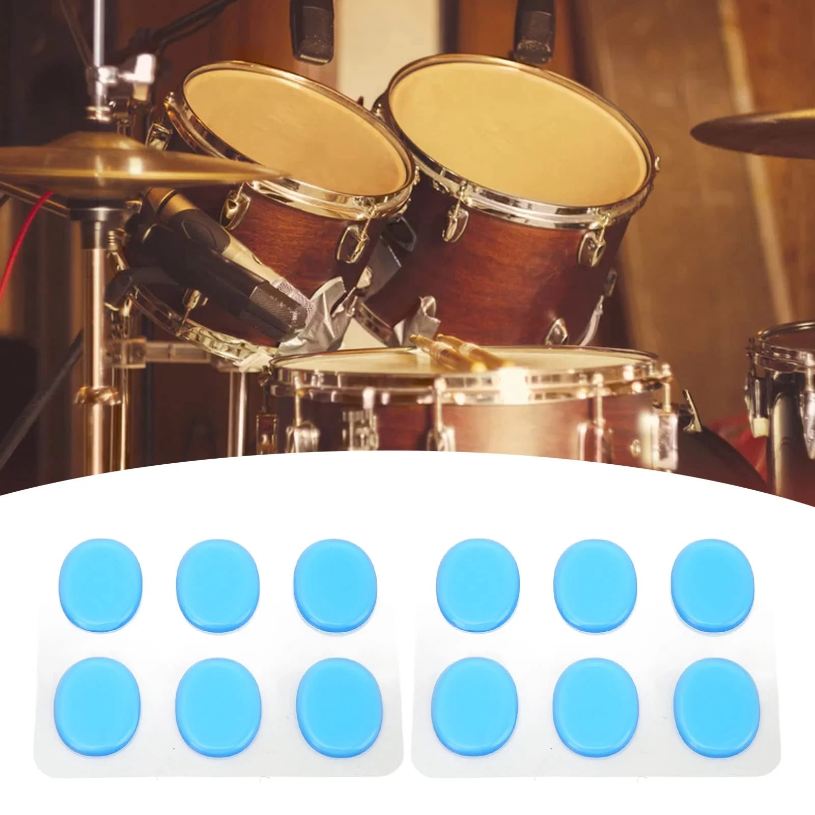 30Pcs Drum Dampeners Gel Pads Silicone Drum Silencers Sound Dampening Muffler Pads, Drum Dampeners Gels Silicone Gel Pads Soft Drum Dampeners for Drums Cymbals Tone Control,Black,Blue(Blue) - Image 6
