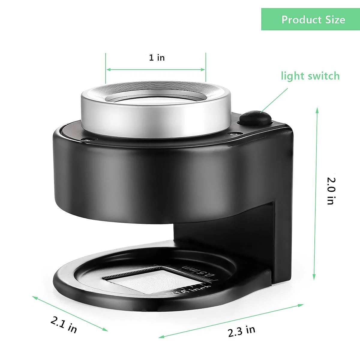 30X Coin Magnifier, USB Rechargeable 6 Lights Portable Metal Eye Loupe Sewing Magnifying Glass for Textile Optical Jewelry Tool Coins Currency Stamps (Black) - Image 3