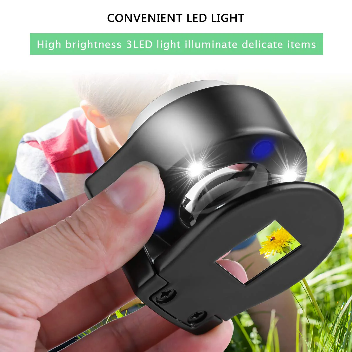 30X Coin Magnifier, USB Rechargeable 6 Lights Portable Metal Eye Loupe Sewing Magnifying Glass for Textile Optical Jewelry Tool Coins Currency Stamps (Black) - Image 4