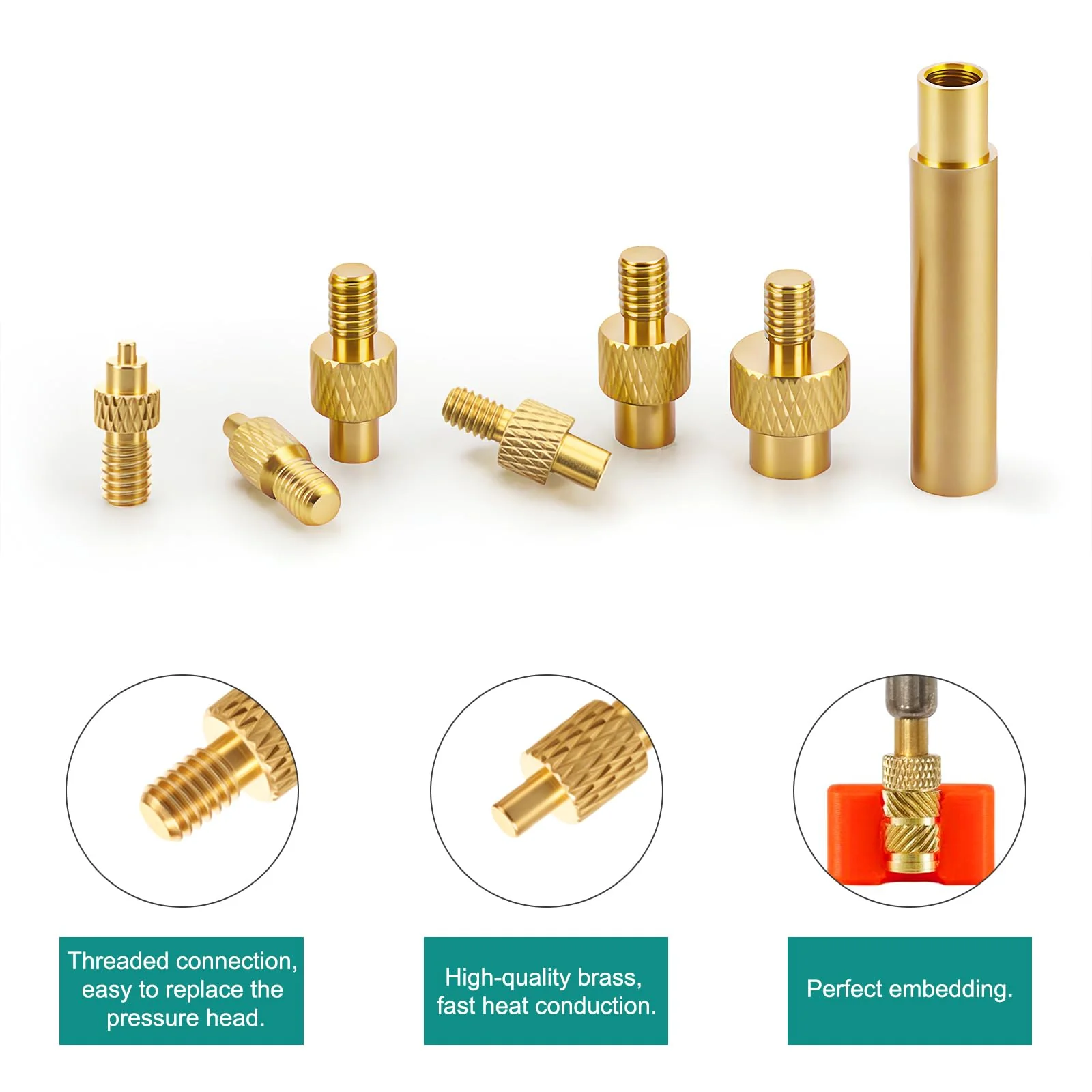 310-Piece Threaded Insert Soldering Tips Set, 100 W LCD Adjustable Temperature Soldering Iron with 6 Soldering Tips, 300 Thread Inserts M2 M2.5 M3 M4 M5 M6 M8 3D Print Melting Nuts etc - Image 3