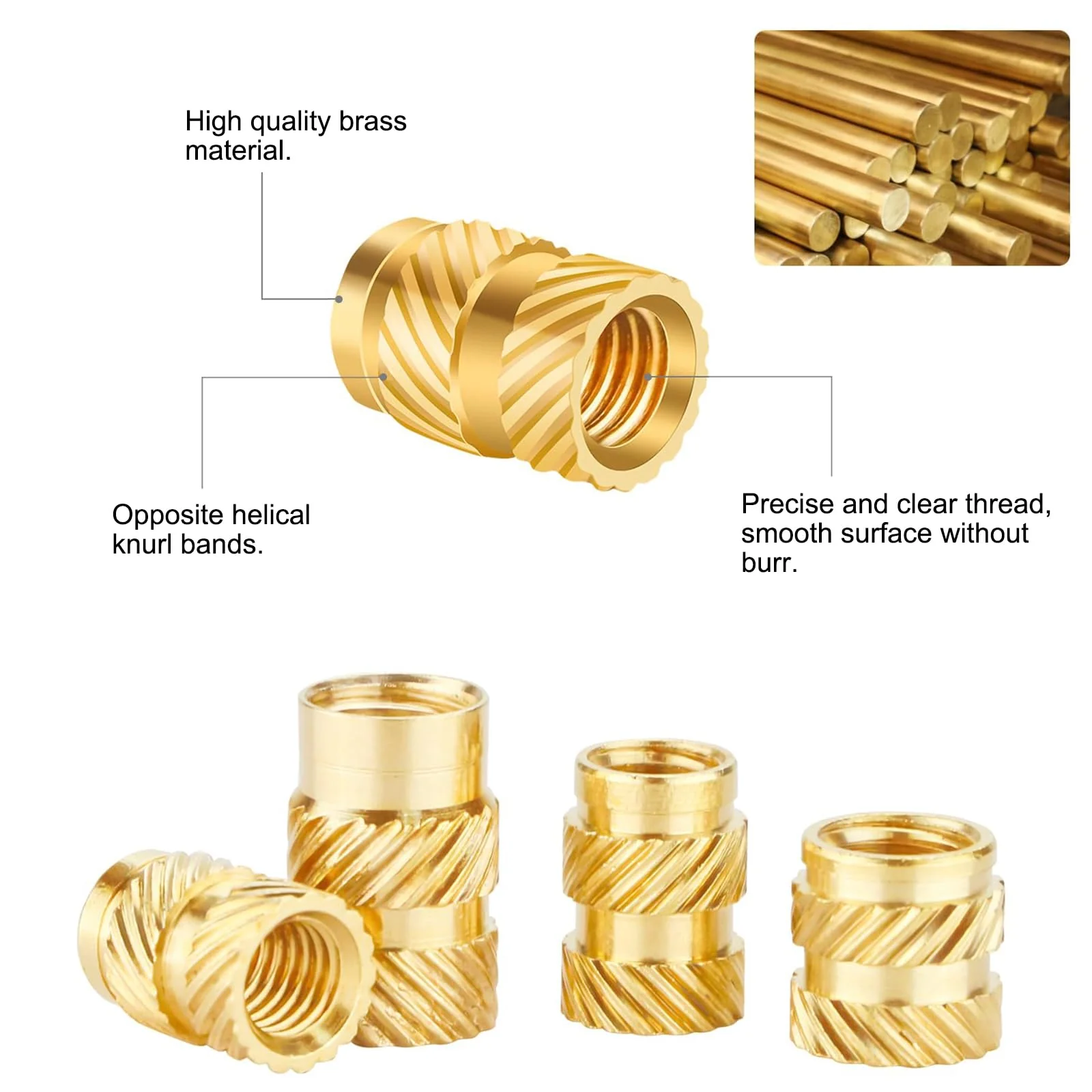 310-Piece Threaded Insert Soldering Tips Set, 100 W LCD Adjustable Temperature Soldering Iron with 6 Soldering Tips, 300 Thread Inserts M2 M2.5 M3 M4 M5 M6 M8 3D Print Melting Nuts etc - Image 4
