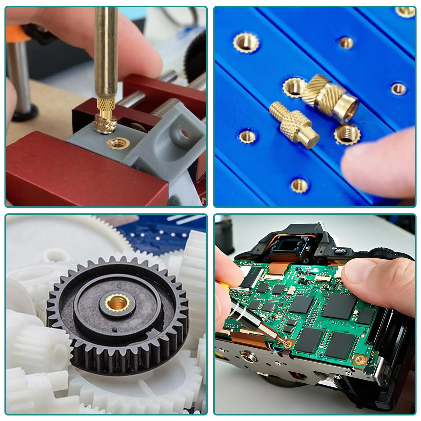 310-Piece Threaded Insert Soldering Tips Set, 100 W LCD Adjustable Temperature Soldering Iron with 6 Soldering Tips, 300 Thread Inserts M2 M2.5 M3 M4 M5 M6 M8 3D Print Melting Nuts etc - Image 7