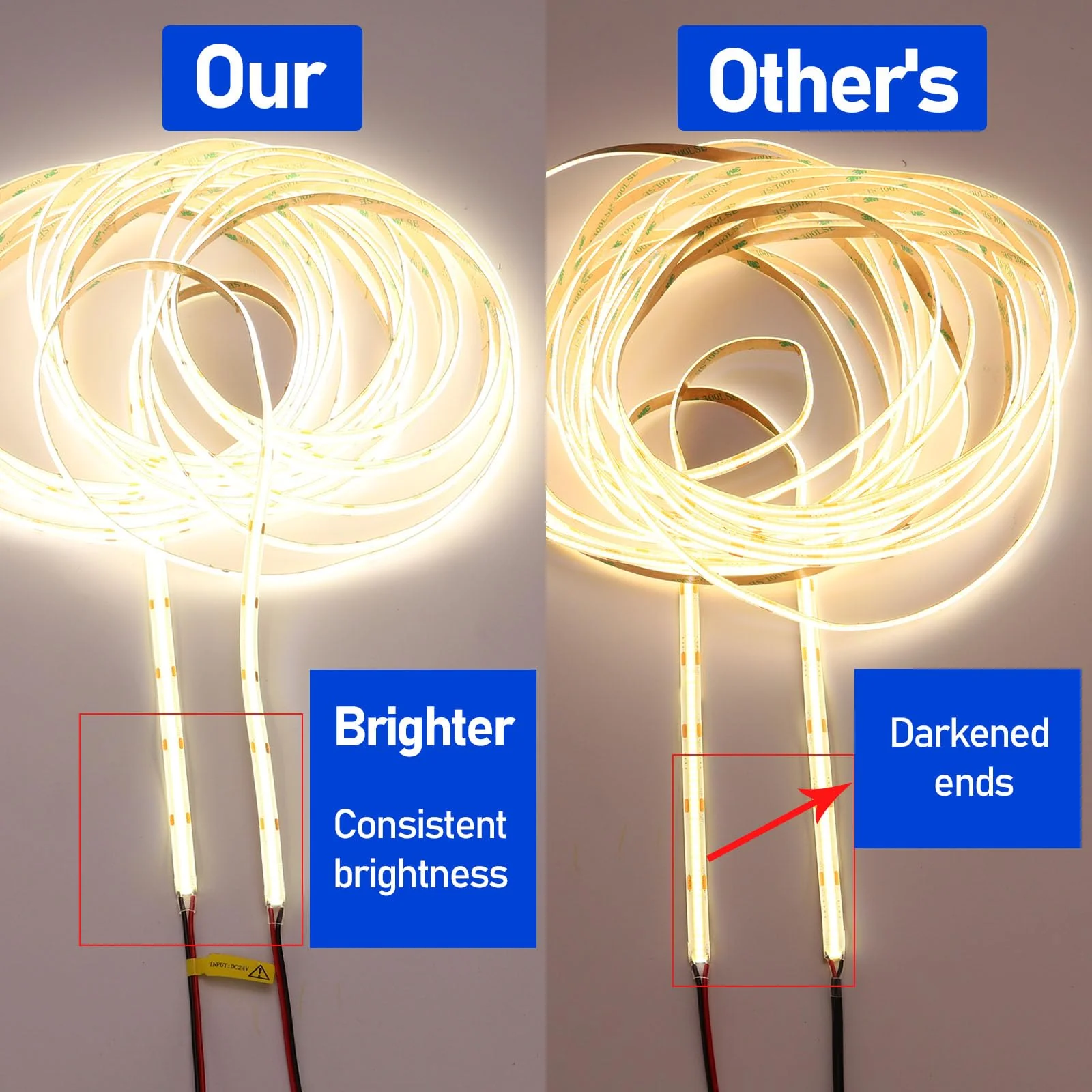 32.8ft(10M) 24V COB LED Strip Light Natural White 4000K 3840LED CRI 93+ 6800lm Uniform Glow Dotless IP20 Not Waterproof Flexible LED Tape Lights for DIY Bedroom Home Decor(No Power Supply) 10 meters - Image 7