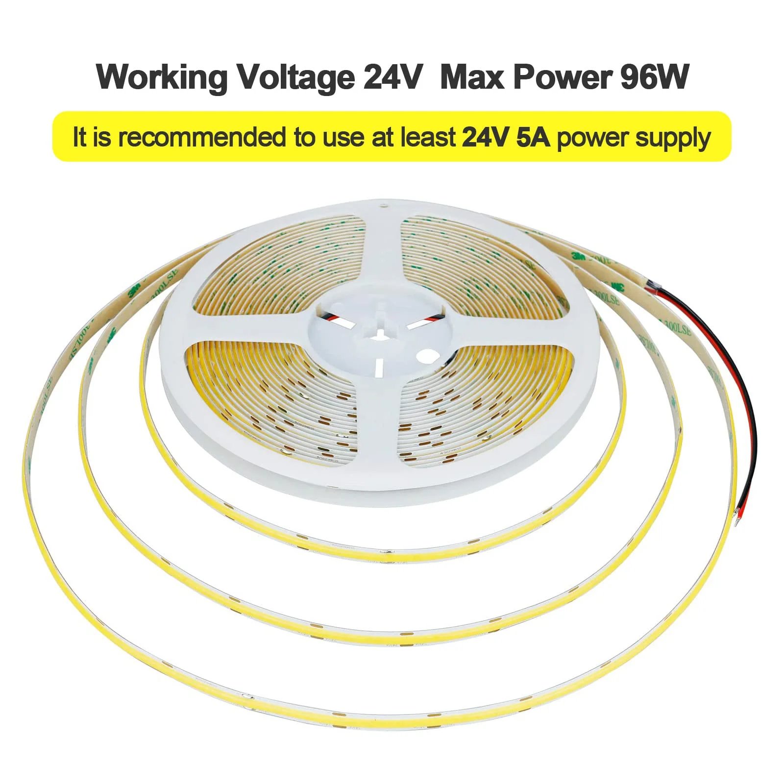 32.8ft(10M) 24V COB LED Strip Light Warm White 3000K 3840LEDs CRI 93+ 6800lm Uniform Glow Dotless IP20 Not Waterproof Flexible LED Tape Lights for DIY Cabinet Bedroom Home Decor(No Power Supply) 10 meters - Image 4