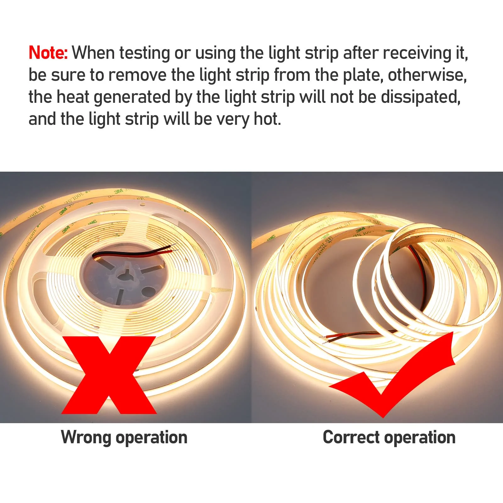 32.8ft(10M) 24V COB LED Strip Light Warm White 3000K 3840LEDs CRI 93+ 6800lm Uniform Glow Dotless IP20 Not Waterproof Flexible LED Tape Lights for DIY Cabinet Bedroom Home Decor(No Power Supply) 10 meters - Image 5