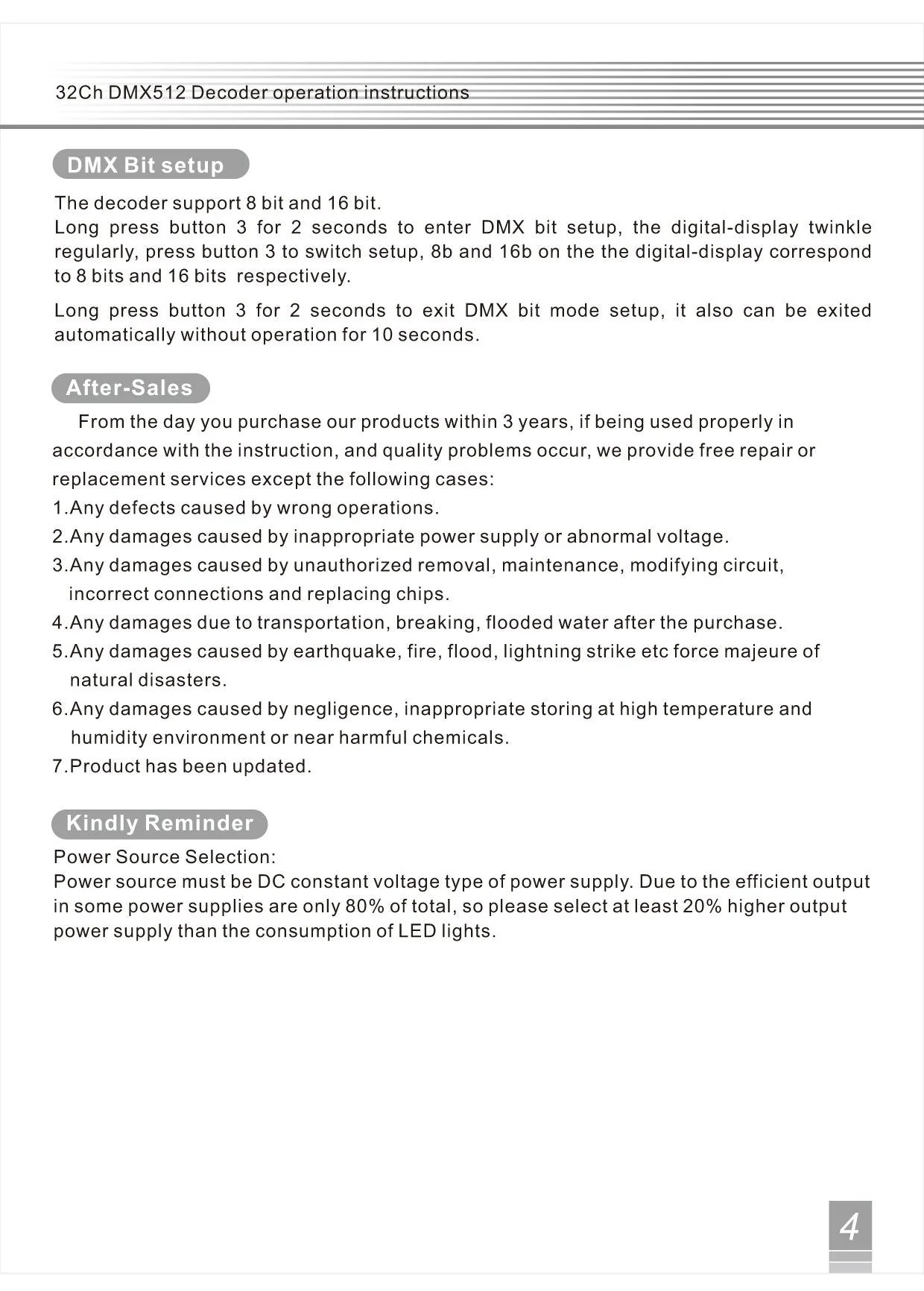 32 Channel 96A RGBW DMX 512 LED Decoder Controller DMX Dimmer DC5-24V RGBW RGB LED Light 8 Bit/16 Bit - Image 5
