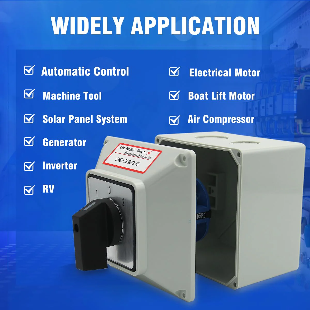 32A Rotary Changeover Switch With Exterior Box, 3 Position 3 Phase 12 Terminals, 2-Way 3NO 3NC Universal Selector, Cam Switch Box IP65, CE (30 Amp.) - Image 6