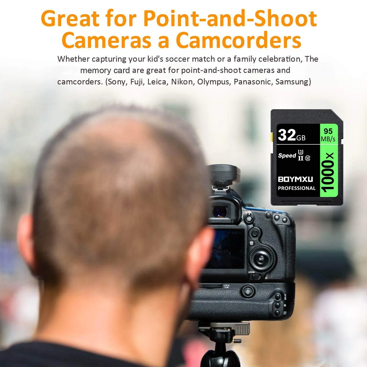 32GB Memory Card, BOYMXU Professional 1000 x Class 10 Card U3 Memory Card Compatible Computer Cameras and Camcorders, Camera Card Memory Card Up to 95MB/s, Green/Black 32GB GREEN - Image 7