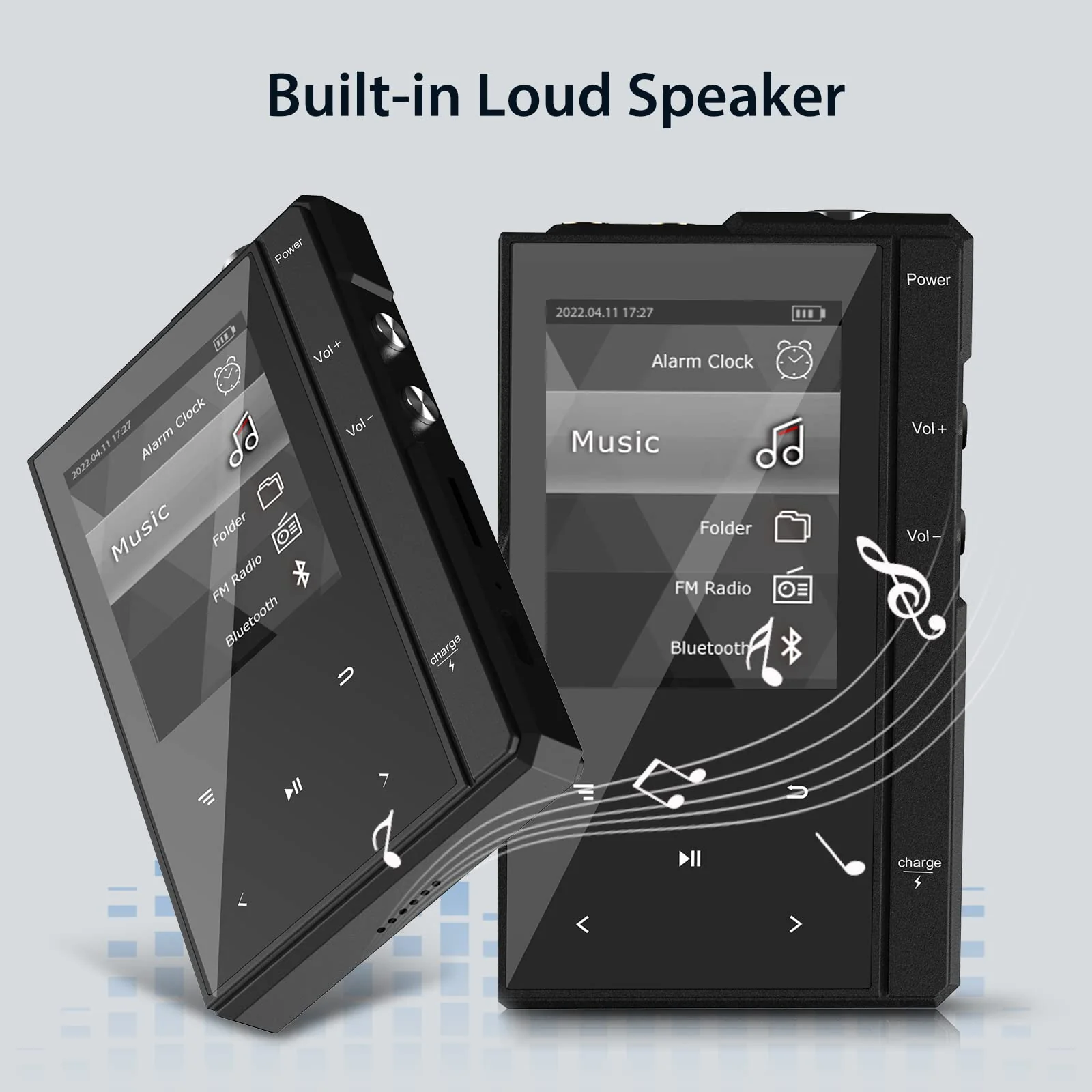 32GB MP3 Player with 90 Hours Long Battery Life,Bluetooth 5.0,Phinistec Z6 Digital Audio Player with Loud Speaker, 2.4'' IPS Portable Music Player,FM Radio,Voice Recorder Support up to 256GB(Black) 32GB - Image 4