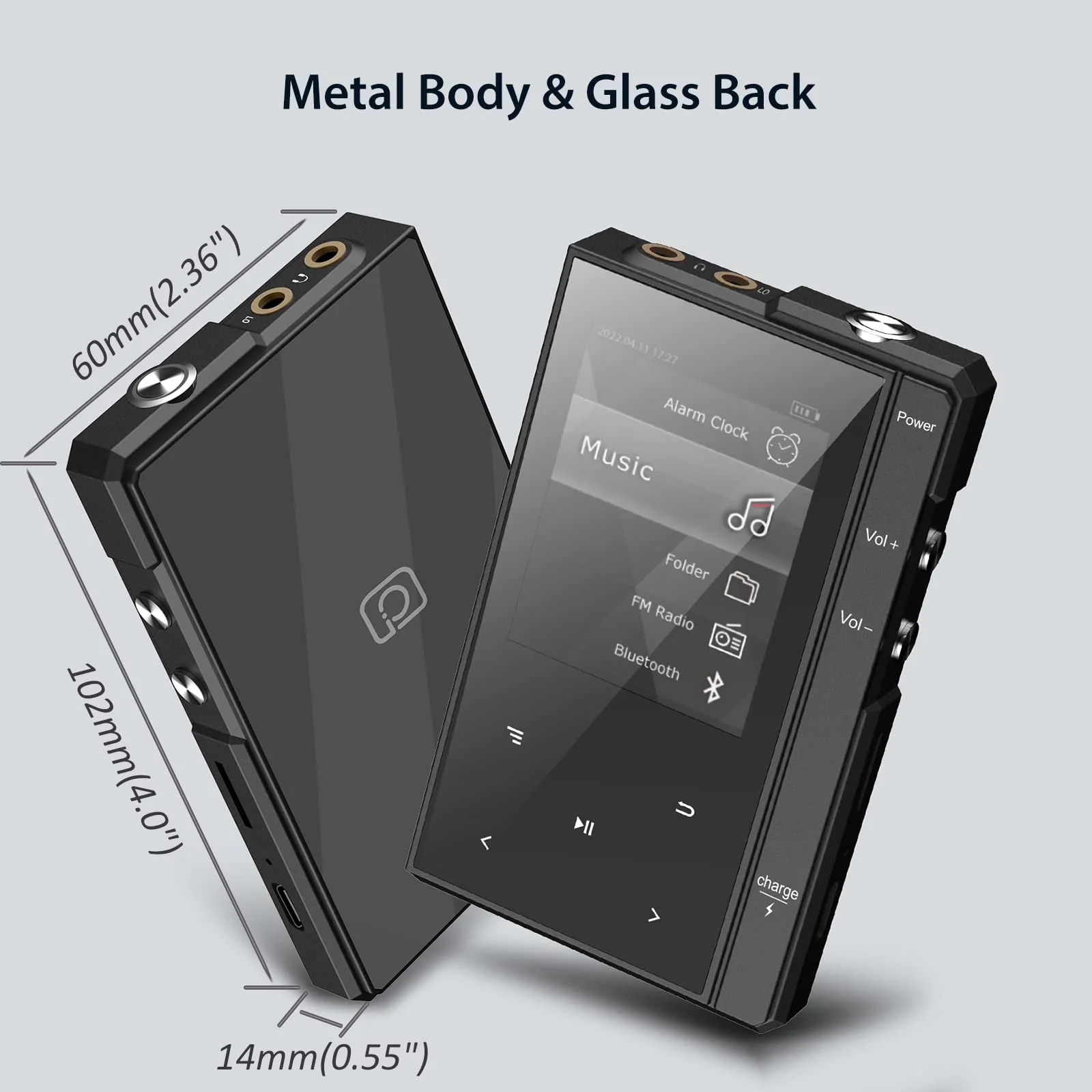 32GB MP3 Player with 90 Hours Long Battery Life,Bluetooth 5.0,Phinistec Z6 Digital Audio Player with Loud Speaker, 2.4'' IPS Portable Music Player,FM Radio,Voice Recorder Support up to 256GB(Black) 32GB - Image 6