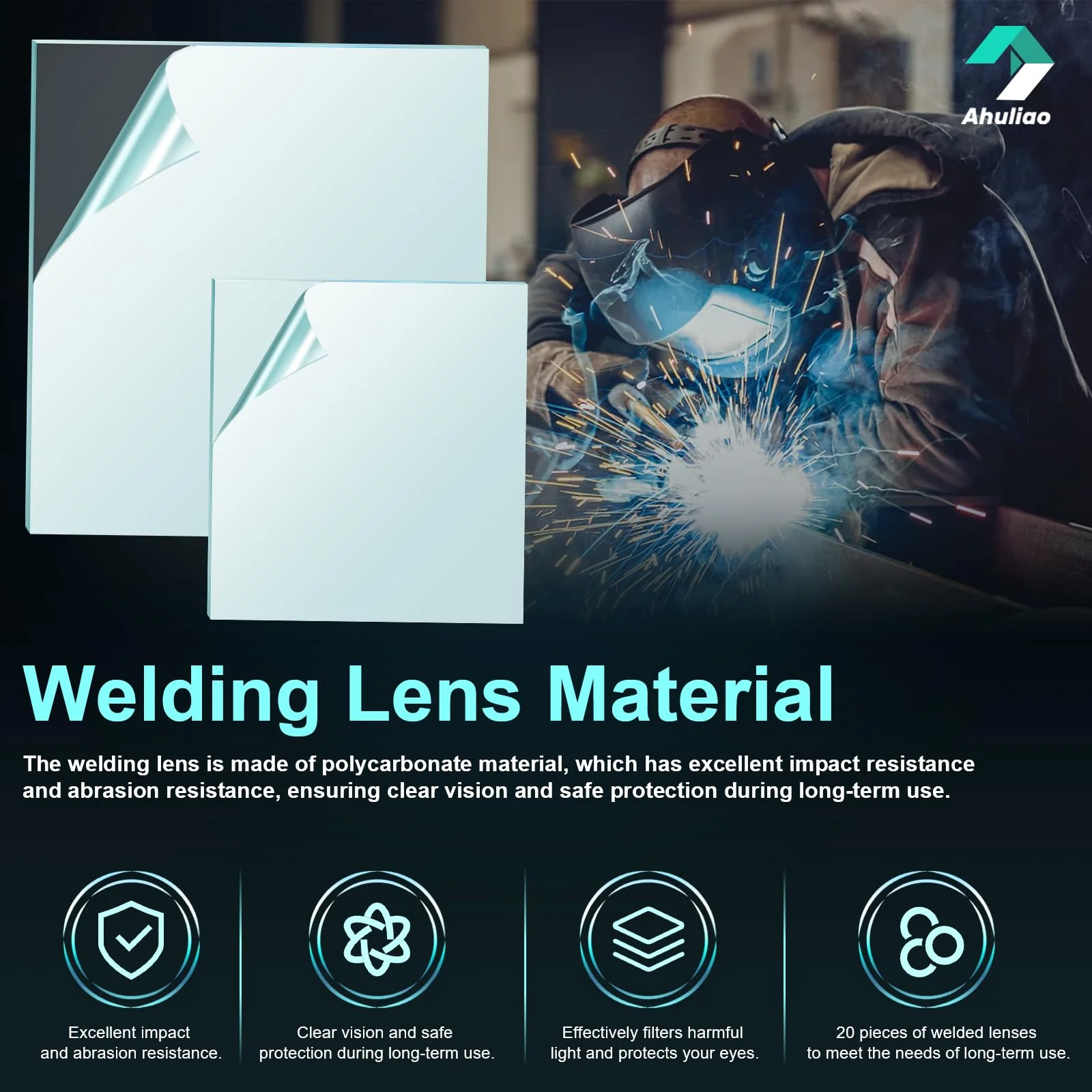 3350 Welding Helmet Lens for Lincoln Electric Viking Welding Hood Cover Clear Lenses - KP3044-1 KP2898-1 (10 PCS Inside + 10 PCS Outside) - Image 6